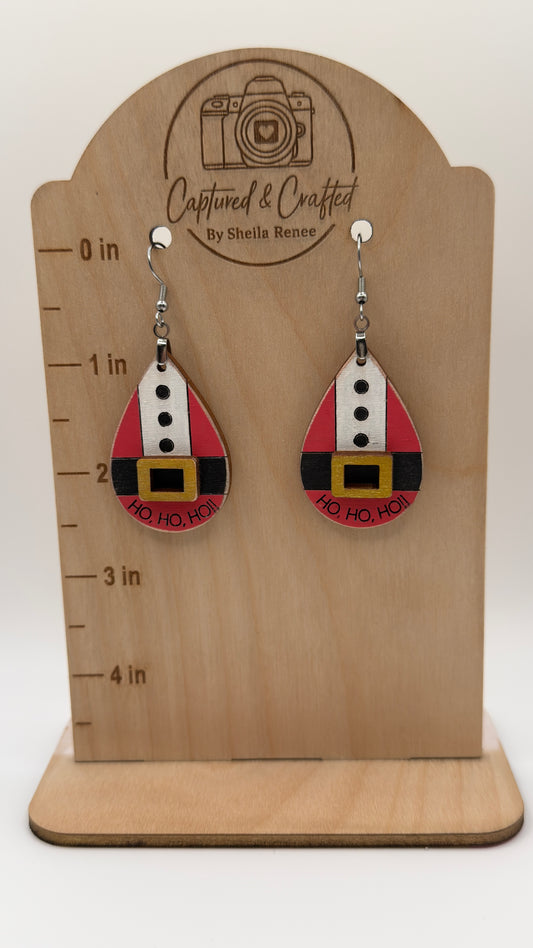 Hand-Painted Santa Suit Earrings
