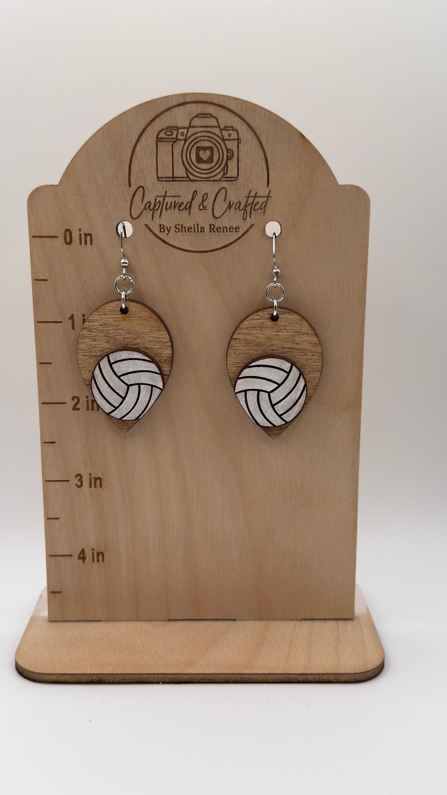 Hand-Painted Volleyball Earrings